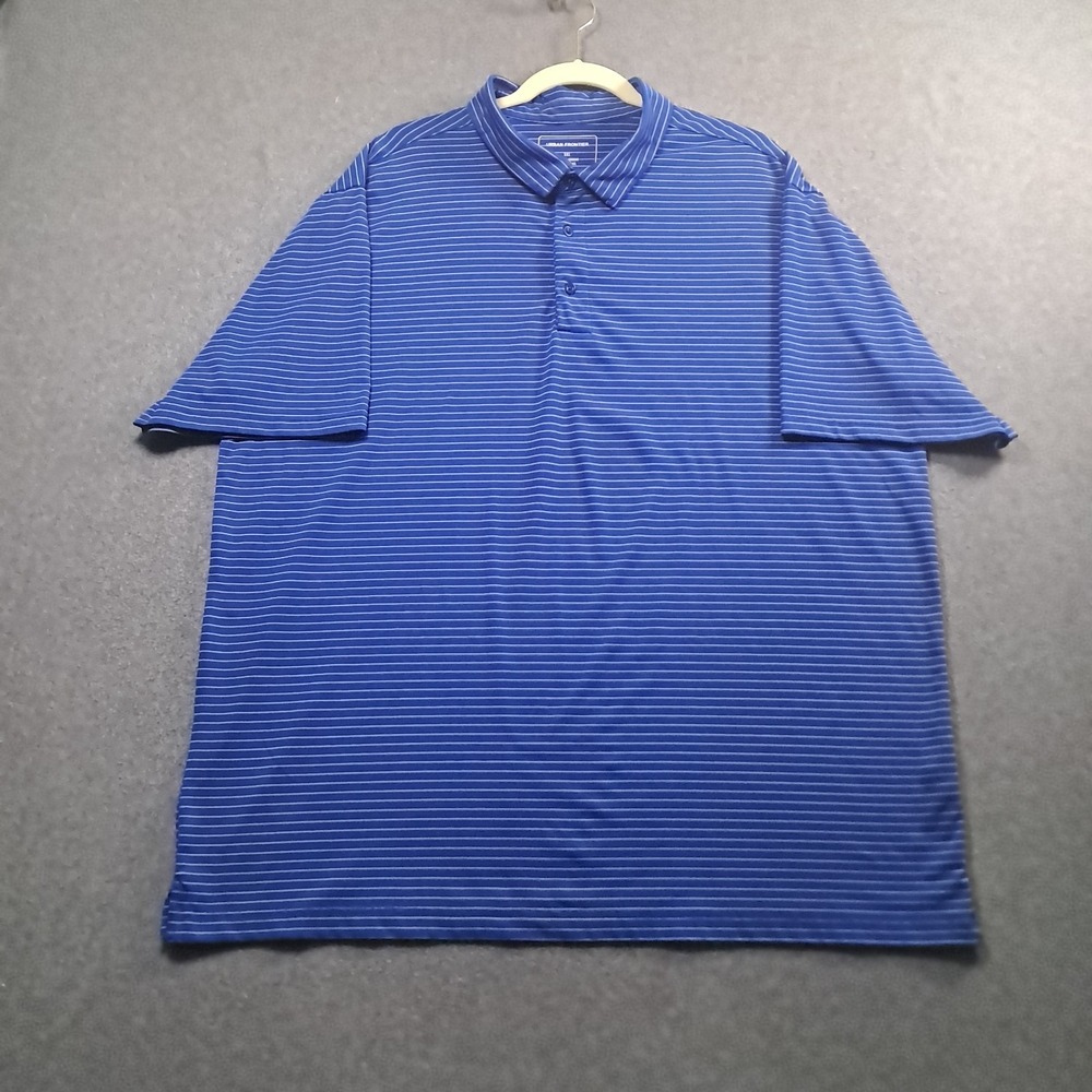 Urban Frontier Golf Polo Blue w/White Stripes 3XL Made in Jordan Cotton Blend